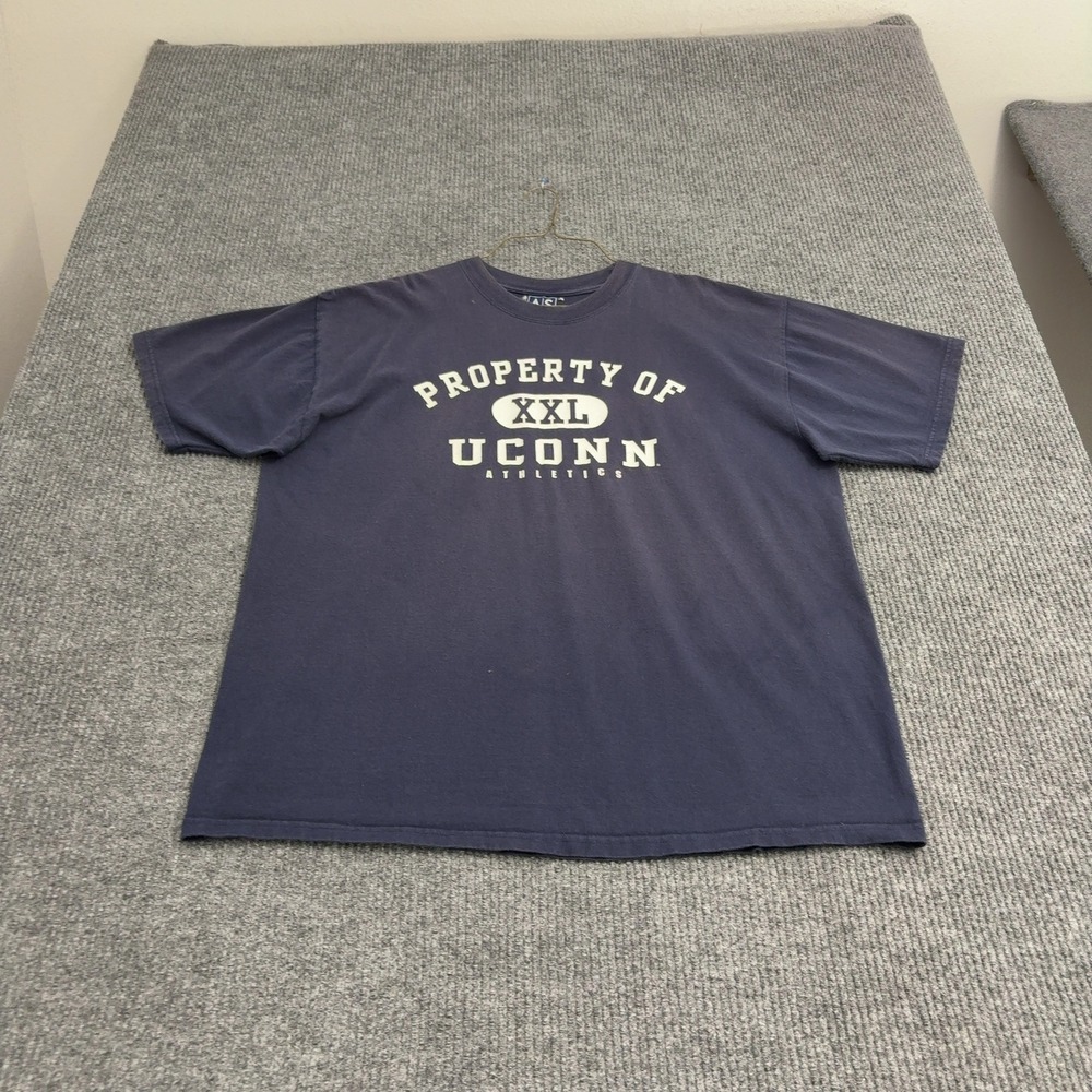 UConn T Shirt Mens XXL Navy Blue Cotton Property Of Athletics Sporty Casual